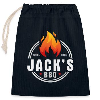 Jacks BBQ - Verschließbarer Geschenkbeutel aus Baumwolle (25x30cm) - Navy - Vorne