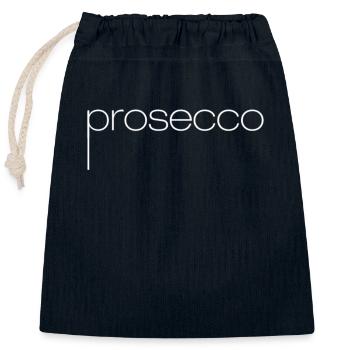 Prosecco Gossip Weiß - Verschließbarer Geschenkbeutel aus Baumwolle (25x30cm) - Navy - Vorne