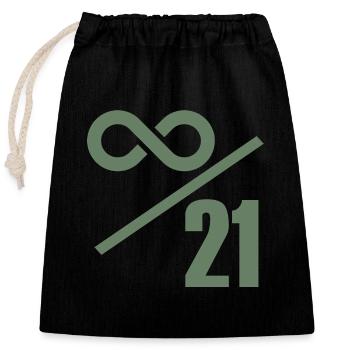 Bitcoin 21 Million Limit – Infinitely Valuable - Closable cotton gift bag (25x30cm) - black - Front
