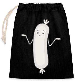 Funny Weisswurst Weisswurscht Wurst Weisswurst - Closable cotton gift bag (25x30cm) - black - Front