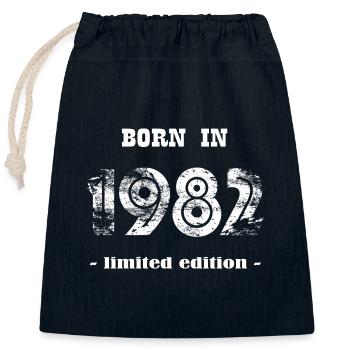 Born in 1982 - limited edition - Verschließbarer Geschenkbeutel aus Baumwolle (25x30cm) - Navy - Vorne