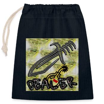 DEALER - Club WoW - Closable cotton gift bag (25x30cm) - navy - Front