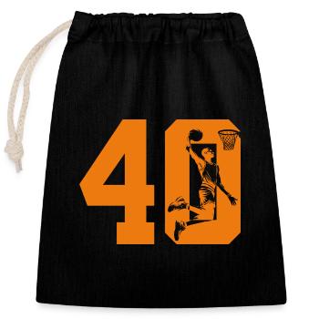 NUMÉRO 40 BASKETBALL 40E ANNIVERSAIRE - Sac cadeau en coton avec cordon (25 x 30 cm) - noir - Devant