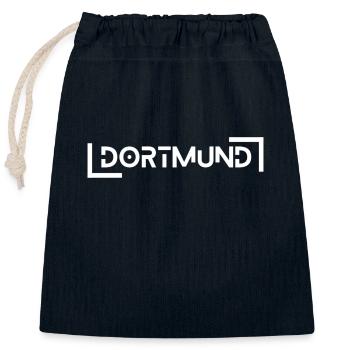 Dortmund - Sac cadeau en coton avec cordon (25 x 30 cm) - bleu marine - Devant