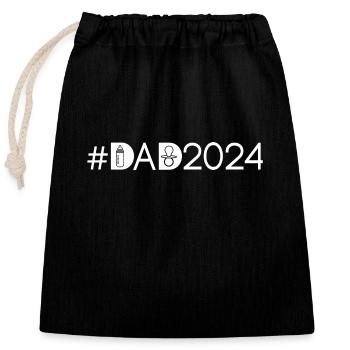 Dad 2024 Ich Werde Papa Vater Werden New Daddy - Verschließbarer Geschenkbeutel aus Baumwolle (25x30cm) - Schwarz - Vorne