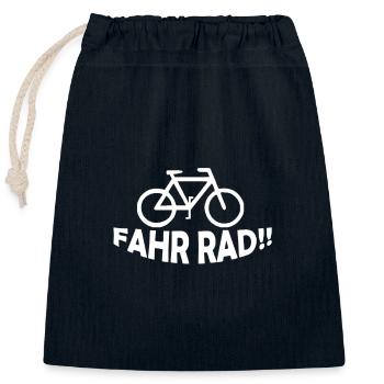 FAHR RAD - Verschließbarer Geschenkbeutel aus Baumwolle (25x30cm) - Navy - Vorne