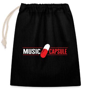 Musik Kapsel Techno Musik geschenkideen lustig - Verschließbarer Geschenkbeutel aus Baumwolle (25x30cm) - Schwarz - Vorne