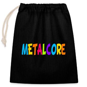 Lustige Metalcore Regenbogenfarben Metalhead - Verschließbarer Geschenkbeutel aus Baumwolle (25x30cm) - Schwarz - Vorne