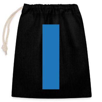 Ligne bleue - Sac cadeau en coton avec cordon (25 x 30 cm) - noir - Devant