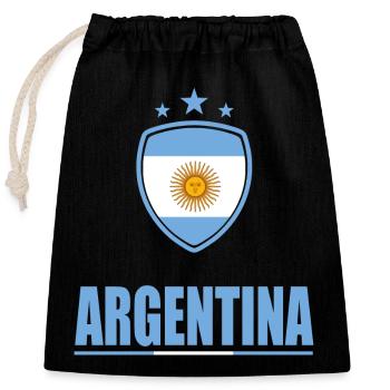 Argentina T-Shirt - Closable cotton gift bag (25x30cm) - black - Front