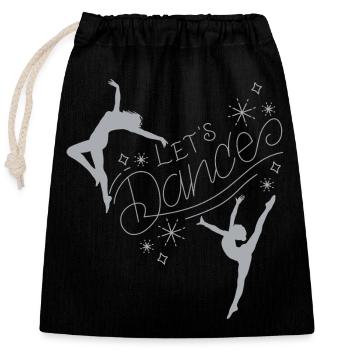 Let's Dance - Dancing T-Shirt - Verschließbarer Geschenkbeutel aus Baumwolle (25x30cm) - Schwarz - Vorne