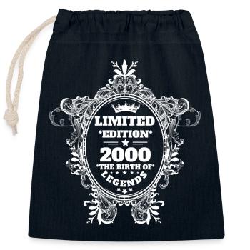 2000 - Verschließbarer Geschenkbeutel aus Baumwolle (25x30cm) - Navy - Vorne