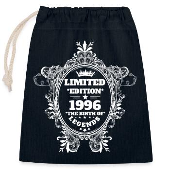 1996 - Closable cotton gift bag (25x30cm) - navy - Front