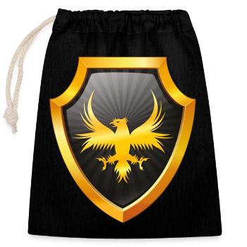 Schild Logo eSports Emblem Schwert Symbol Adler - Verschließbarer Geschenkbeutel aus Baumwolle (25x30cm) - Schwarz - Vorne