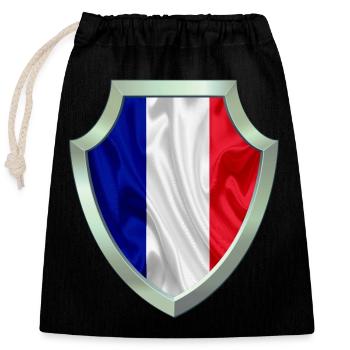 France French Paris France Europe Eiffel Tower - Closable cotton gift bag (25x30cm) - black - Front