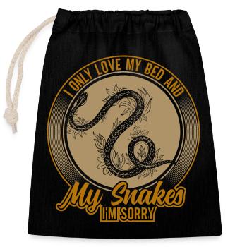 Snake owners Snake lovers Snakes - Closable cotton gift bag (25x30cm) - black - Front