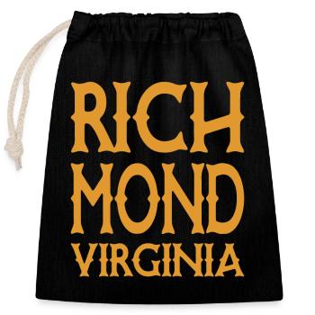 Richmond - Virginie - États-Unis USA - Sac cadeau en coton avec cordon (25 x 30 cm) - noir - Devant