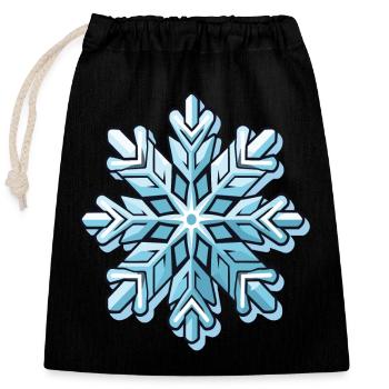 Flocon de neige - Sac cadeau en coton avec cordon (25 x 30 cm) - noir - Devant