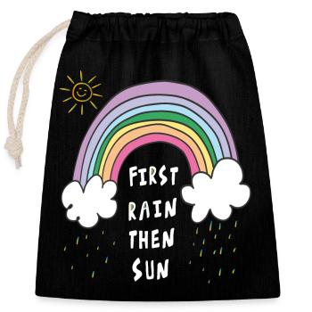 Arc-en-ciel - Sac cadeau en coton avec cordon (25 x 30 cm) - noir - Devant