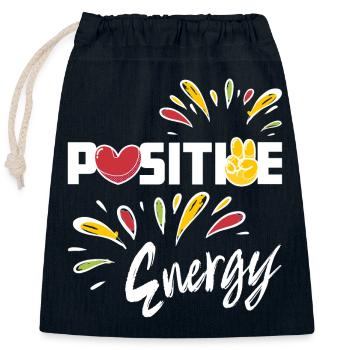 Positive Energy - Optimism Positivity - Closable cotton gift bag (25x30cm) - navy - Front