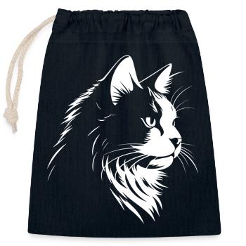 Katze, katzenmotiv - Verschließbarer Geschenkbeutel aus Baumwolle (25x30cm) - Navy - Vorne