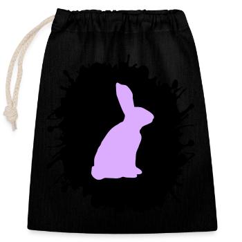 Splatter Bunny - Closable cotton gift bag (25x30cm) - black - Front
