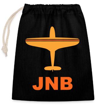 Flughafen Johannesburg - JNB - Südafrika - Verschließbarer Geschenkbeutel aus Baumwolle (25x30cm) - Schwarz - Vorne