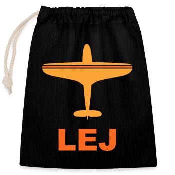Flughafen Leipzig - LEJ - Deutschland - Spotter - Verschließbarer Geschenkbeutel aus Baumwolle (25x30cm) - Schwarz - Vorne