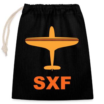 Flughafen Berlin Schönefeld - Spotter - Spotting - Verschließbarer Geschenkbeutel aus Baumwolle (25x30cm) - Schwarz - Vorne