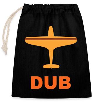 Dublin Airport - Ireland - Ireland - Spotter - Closable cotton gift bag (25x30cm) - black - Front