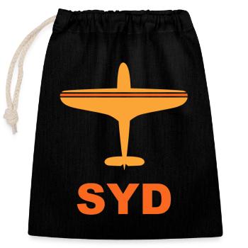 Flughafen Sydney - Australien - Australia - Verschließbarer Geschenkbeutel aus Baumwolle (25x30cm) - Schwarz - Vorne