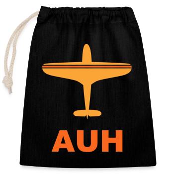 Flughafen Abu Dhabi - VAE - Arabien - Spotter - Verschließbarer Geschenkbeutel aus Baumwolle (25x30cm) - Schwarz - Vorne