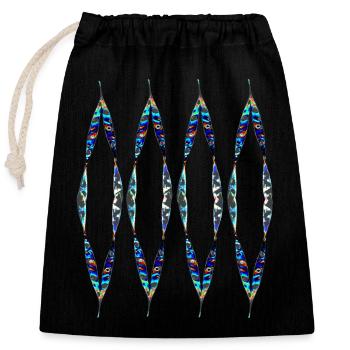 Colorful design - Closable cotton gift bag (25x30cm) - black - Front