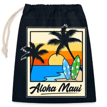 Maui Hawaii Hawaiian - Verschließbarer Geschenkbeutel aus Baumwolle (25x30cm) - Navy - Vorne