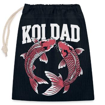 Focus on passion for koi fish - Closable cotton gift bag (25x30cm) - navy - Front