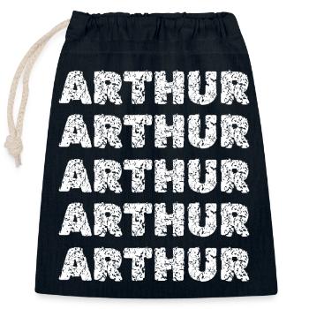Arthur Arthur - Verschließbarer Geschenkbeutel aus Baumwolle (25x30cm) - Navy - Vorne