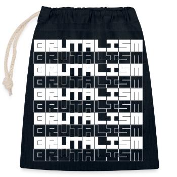 Grille de bugs du brutalisme - Sac cadeau en coton avec cordon (25 x 30 cm) - bleu marine - Devant