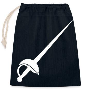 Degen Fechten Musketier Waffe Vektor - Verschließbarer Geschenkbeutel aus Baumwolle (25x30cm) - Navy - Vorne