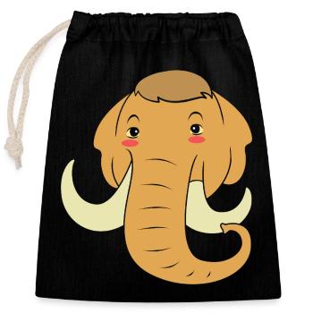 Mammouth - Sac cadeau en coton avec cordon (25 x 30 cm) - noir - Devant