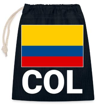 Kolumbien Fahne mit Abkürzung COL - Verschließbarer Geschenkbeutel aus Baumwolle (25x30cm) - Navy - Vorne