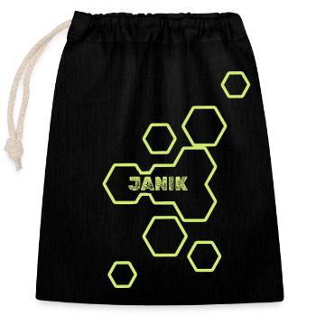 Style Janik - Closable cotton gift bag (25x30cm) - black - Front