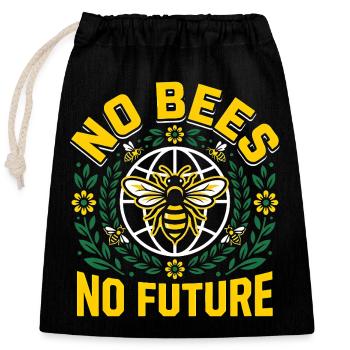 Save the Bees - Retro Umwelt Statement - Verschließbarer Geschenkbeutel aus Baumwolle (25x30cm) - Schwarz - Vorne