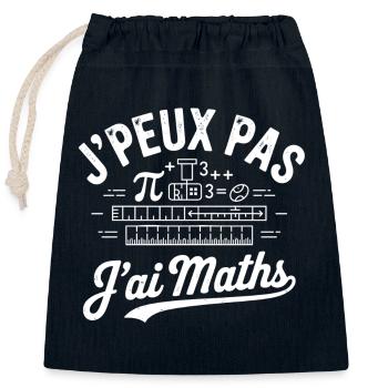 T-Shirt Ich kann nicht Mathe haben - Verschließbarer Geschenkbeutel aus Baumwolle (25x30cm) - Navy - Vorne