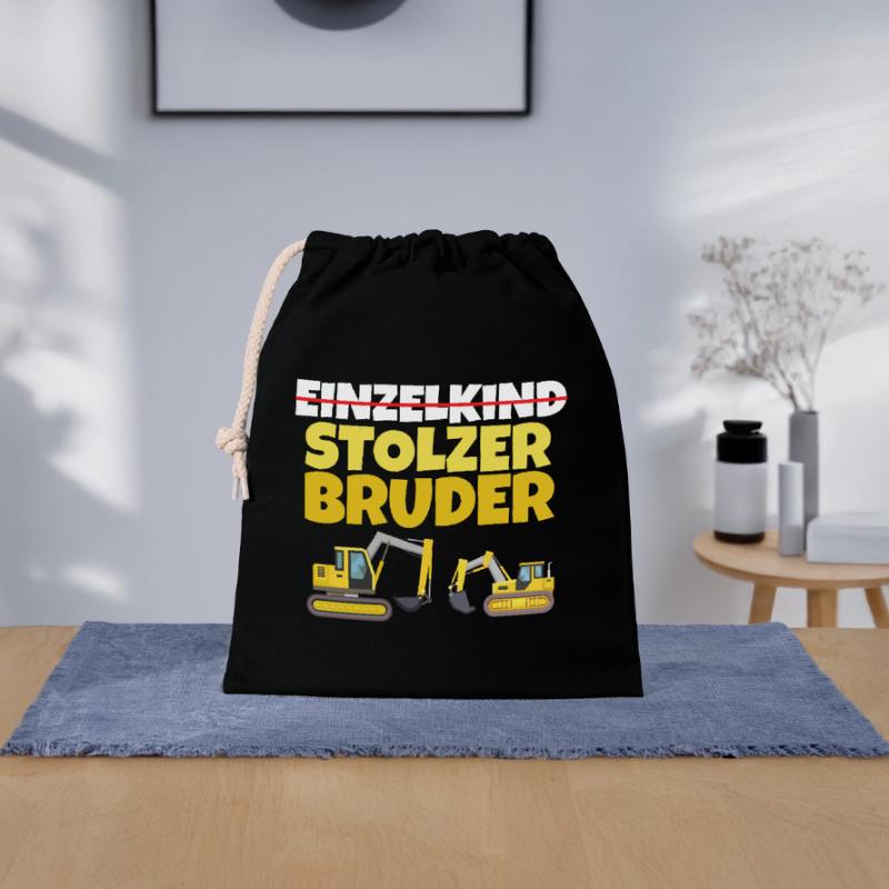 Großer Stolzer Bruder Bagger 2024 Geschenk Verschließbarer Geschenkbeutel aus Baumwolle (25x30cm)