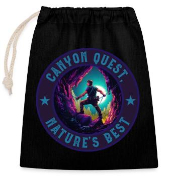 Recherche de canyon meilleure nature, rétro - Sac cadeau en coton avec cordon (25 x 30 cm) - noir - Devant