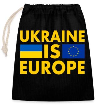 Ukraine - Sac cadeau en coton avec cordon (25 x 30 cm) - noir - Devant