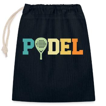 Retro-Padel - Verschließbarer Geschenkbeutel aus Baumwolle (25x30cm) - Navy - Vorne