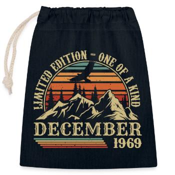Vintage Décembre 1969, Génial Depuis Décembre 1969 - Sac cadeau en coton avec cordon (25 x 30 cm) - bleu marine - Devant