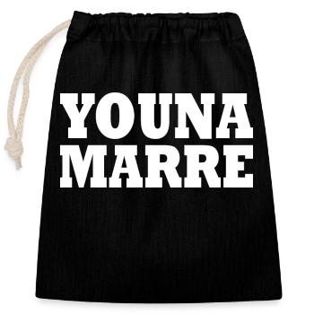 Youna marre You na marre - Verschließbarer Geschenkbeutel aus Baumwolle (25x30cm) - Schwarz - Vorne