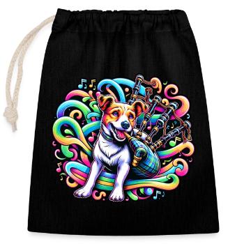 Sound Wave Fidelity: Bagpipe Melody - Closable cotton gift bag (25x30cm) - black - Front